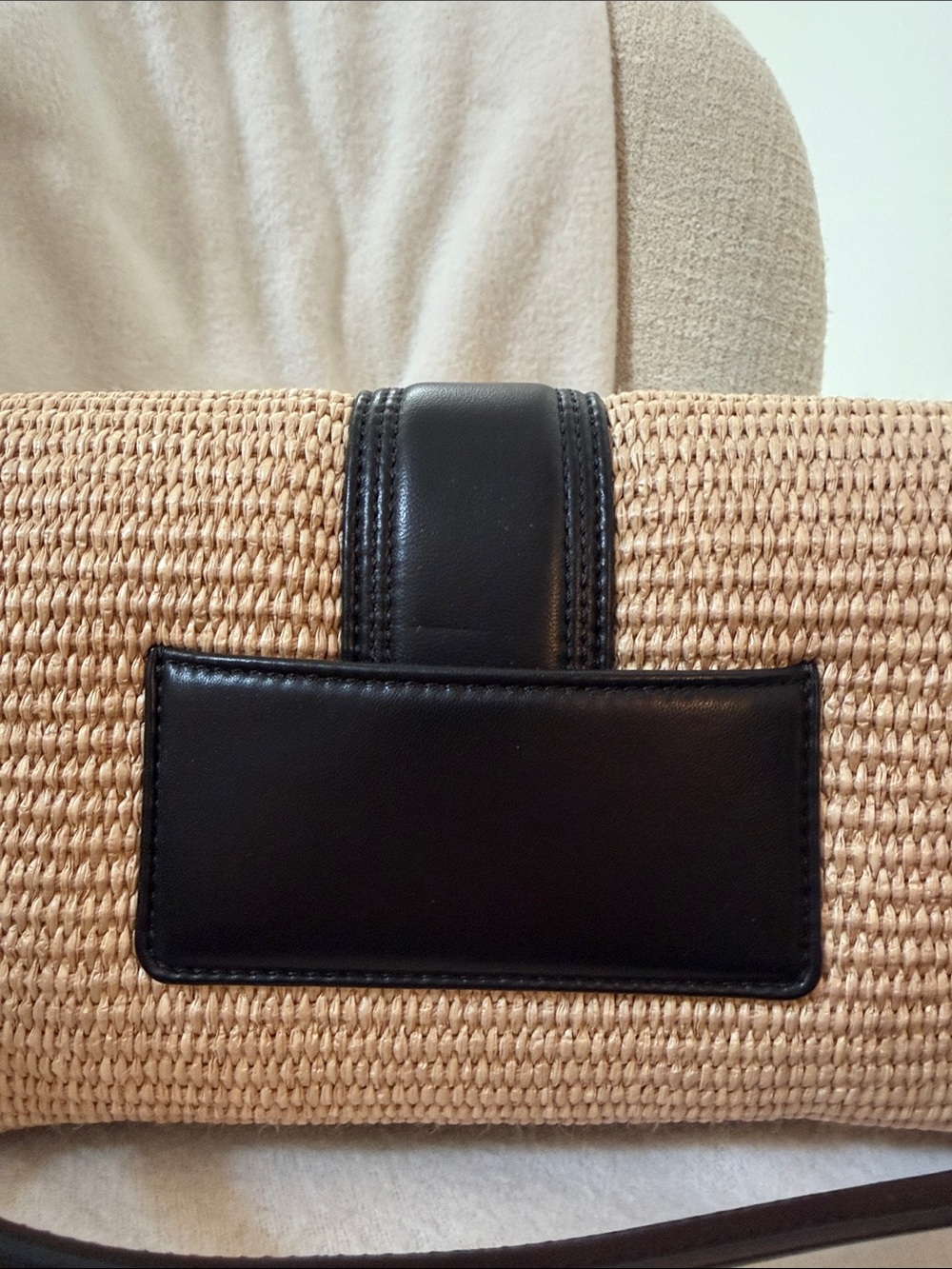 Jacquemus woven straw & black leather trimmed bag - Picture 8 of 11